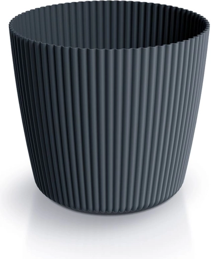 Cache-pot Milly Round 10,9 cm – cache-pot en plastique anthracite