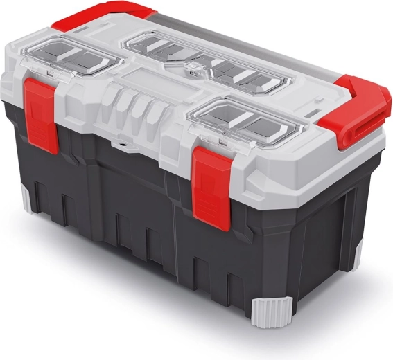 Cassetta degli attrezzi TITAN PLUS con maniglia in metallo, 554 × 286 × 276 mm, grigia