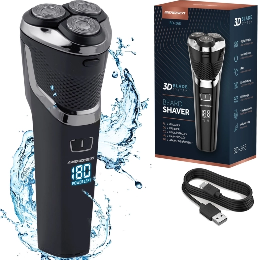 Rasoio elettrico rotativo BERDSEN nero