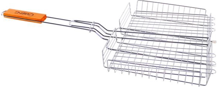 Griglia profonda Camping 31 × 24 cm con altezza regolabile