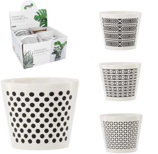 Cache-pot en céramique 12 × 12 × 10,5 cm – motifs assortis