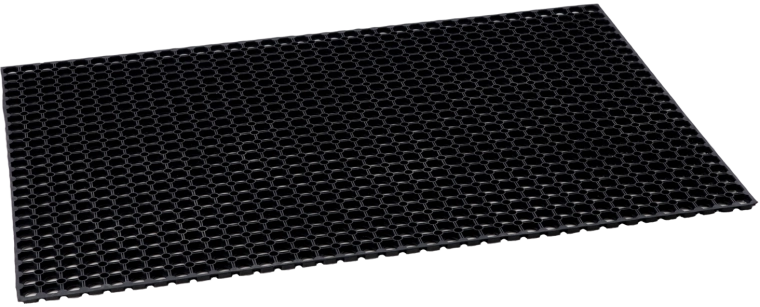 Zerbino in gomma a nido d’ape 100 × 150 cm, nero