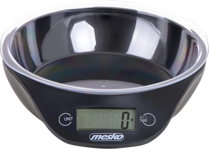 Digital kitchen scale with bowl 5 kg – black