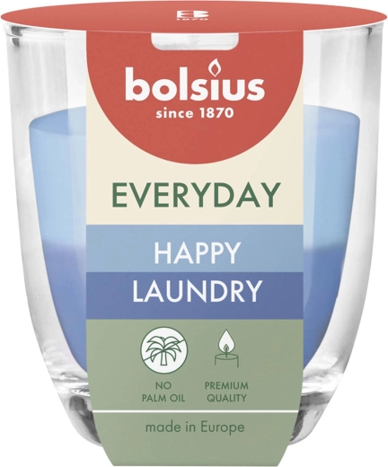 Candela profumata in vetro Happy Laundry 24 h, 8 × 7 cm