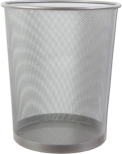 Metal waste bin, silver, 13 l