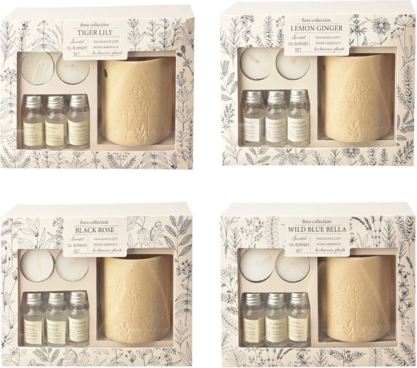 Ceramic aroma oil burner – set of 6 pcs (mix of 4 designs)