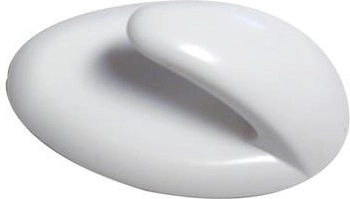 Self-adhesive oval hooks, white, 2 pcs