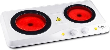 Electric double-burner ceramic glass hotplate Vigan 1200/800 W white