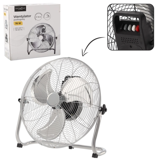 Ventilatore da pavimento argento 70 W
