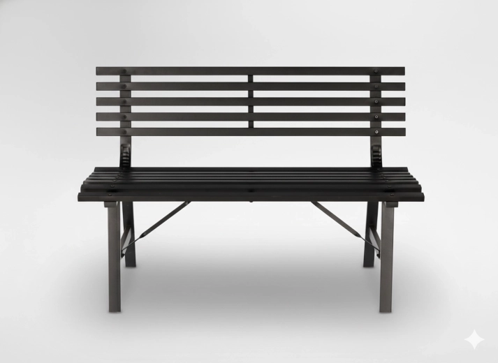 Banc de jardin en métal 110 × 55 × 76 cm – noir