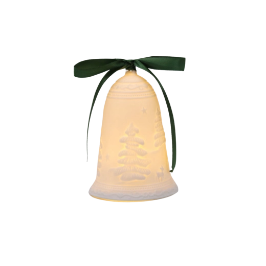 Clochette de Noël en céramique avec éclairage LED
