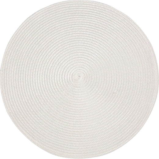 Set de table rond blanc en « paille » PP 38 cm