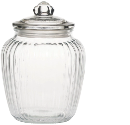 Bocal en verre strié pour conserves 1,7 l