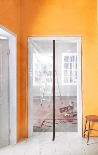 Støvtæt dørfolie med lynlås, type I