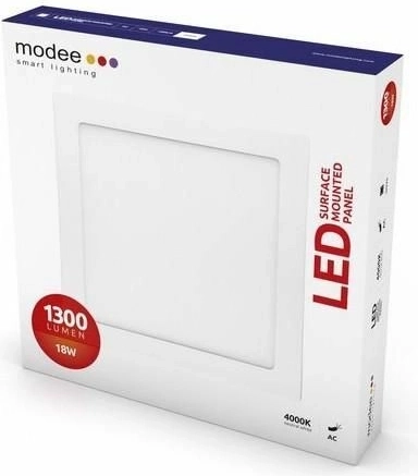 Modee LED-panel firkantet 18 W, 1300 lm, 225 × 225 mm, neutral hvid