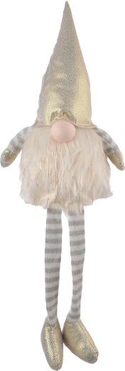 Lutin en peluche avec éclairage LED, finition dorée, 70 cm