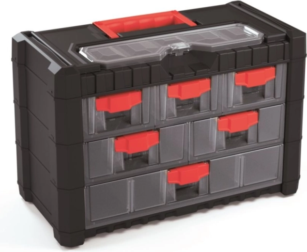 Plastični viseči organizator za orodje s 6 predali 400 × 200 × 260 mm