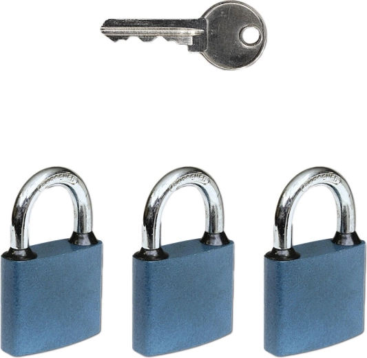 Set di lucchetti OVAL 45 a chiave unica, 3 pezzi