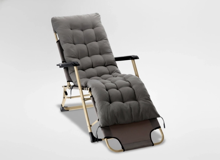 Fauteuil de jardin pliant avec coussin gris