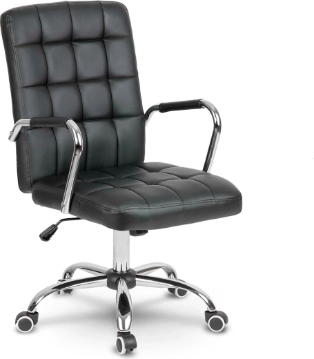 Fauteuil de bureau Benton noir en éco-cuir