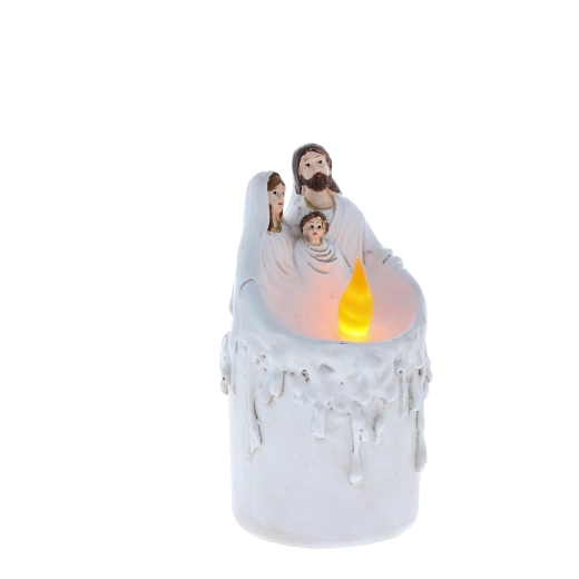 LED candle with the Holy Family 18 cm