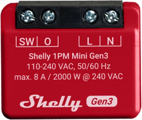 Intelligente schakelaar Shelly 1PM Mini Gen3 met WiFi en Bluetooth