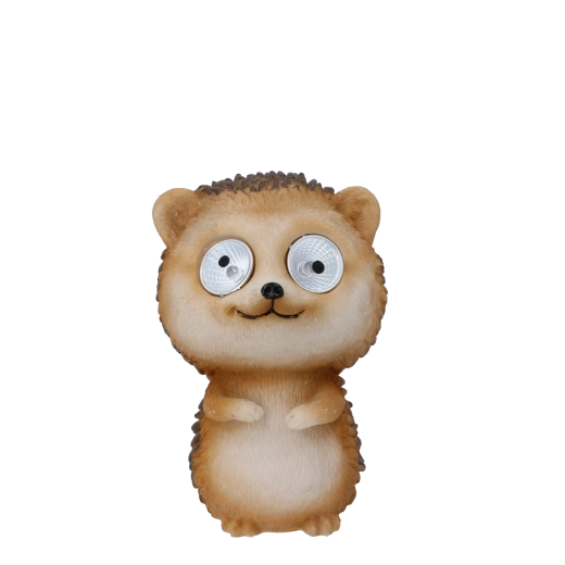 Figurine solaire de jardin hérisson avec yeux LED lumineux