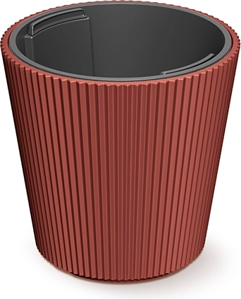 Vaza s uloškom 30 cm, bakrena, rebrasti dizajn