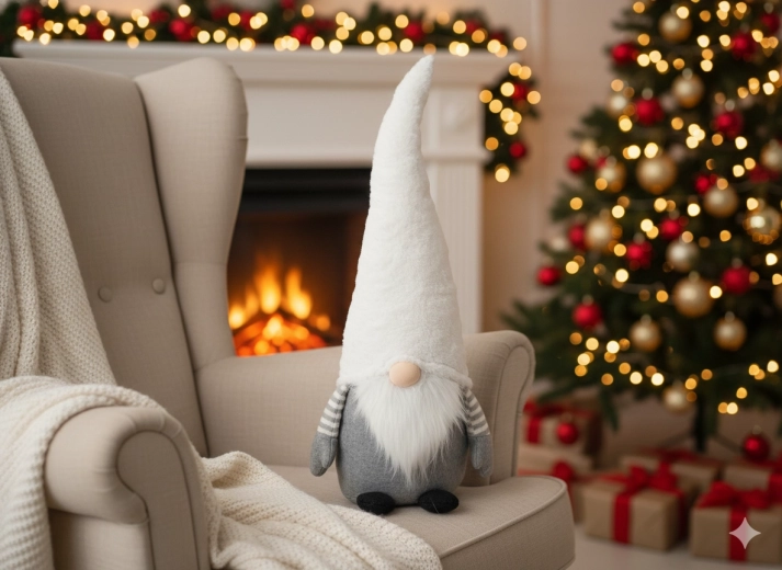 Christmas Gnome 70 cm white–gray