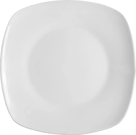 Assiette carrée plate MONA 24 cm en porcelaine, blanche