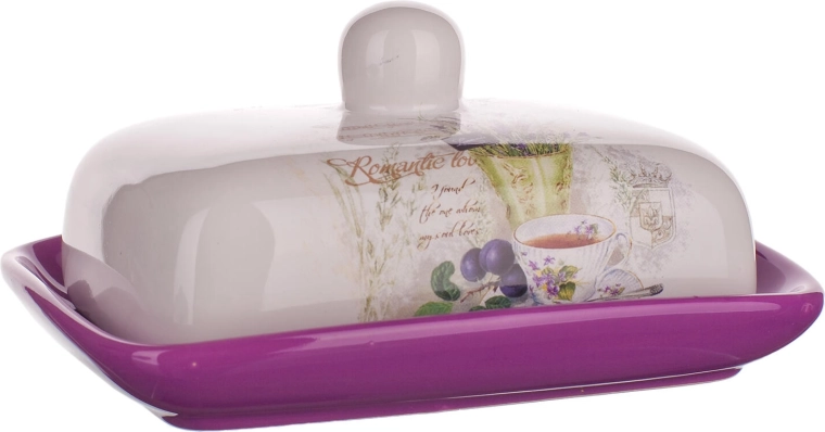 Beurrier en céramique Lavender 17,5 × 13 cm