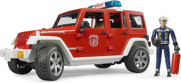 Red Firefighting Jeep Wrangler with Figure and Accessories