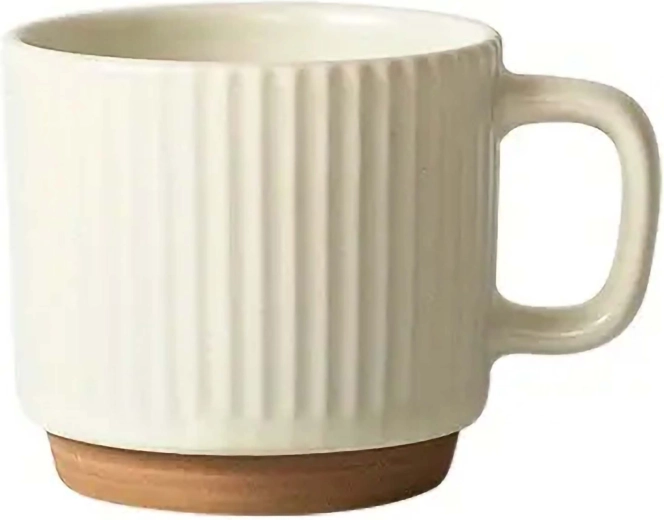 Ceramic Ribbed Mug 550 ml Cream White