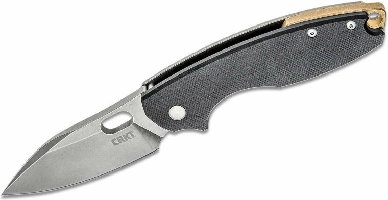 CRKT Pilar III Black Pocket Knife, D2 Stonewash, G10