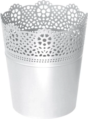 Cache-pot en dentelle 18 cm blanc
