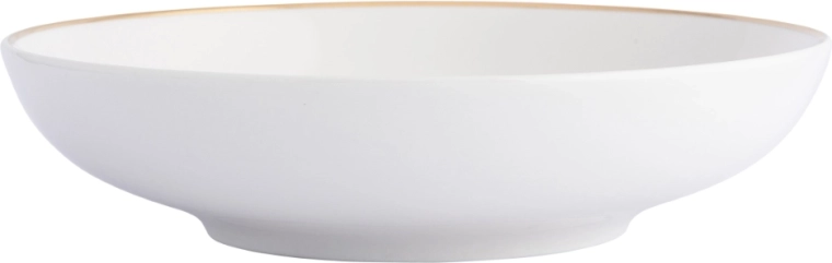 Dyb porcelænstallerken Bella Złota Linia 20 cm cremefarvet med guldkant