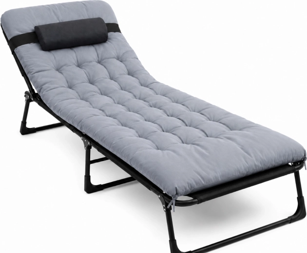 Lit de camp pliant premium 200 × 68 cm noir-gris
