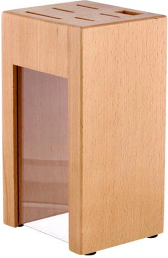 Wooden knife block made of beech wood, 6 slots