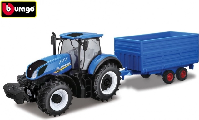Bburago New Holland Tractor with Hay Trailer 1:32