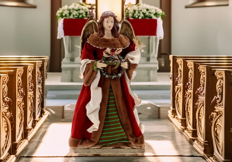 Christmas angel figurine 90 cm for nativity scene and tree topper