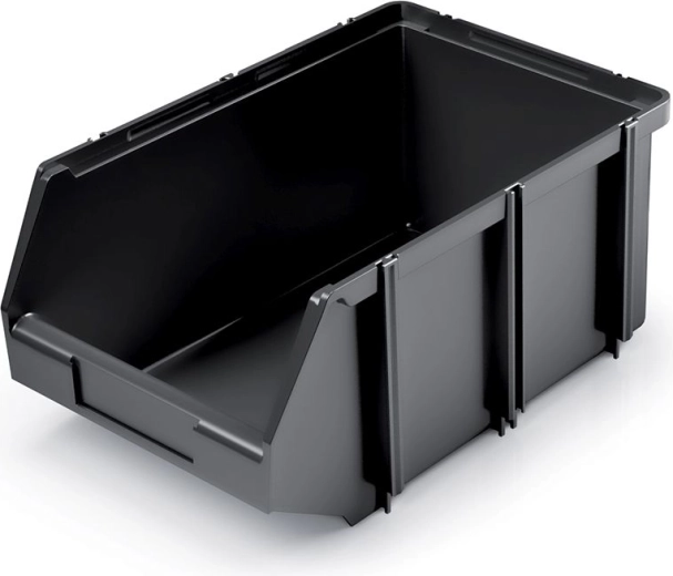 Plastic storage box 2.4 l, stackable, black