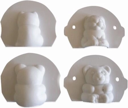 Cookie cutters bear and kitten, plastic, 2 pcs