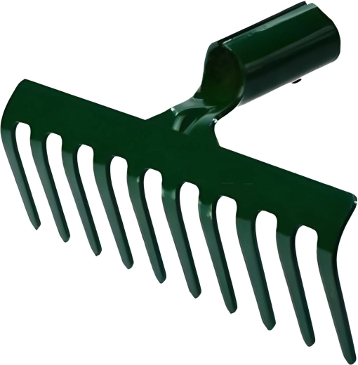 rastrello in ferro senza manico, 10 denti