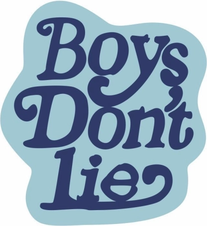 Dekoracyjny miękki dywan Boy's don't lie 100 × 100 cm niebieski