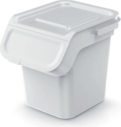 Pattumiera con filtro a carbone attivo 20 l, impilabile, grigio cenere