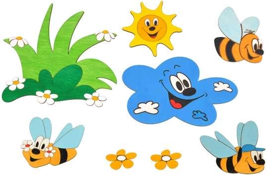 Décoration en bois prairie et abeilles DoDo