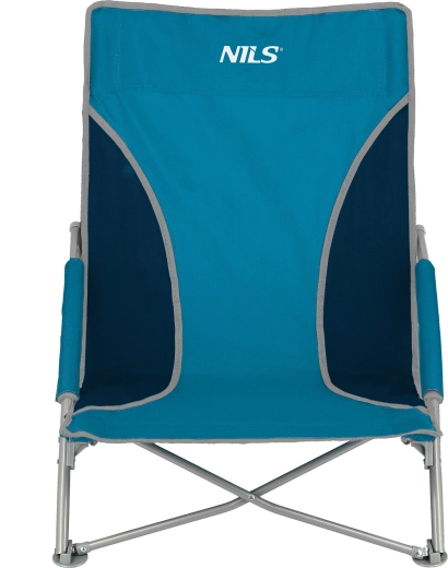 NILS Camp folding beach chair blue–gray