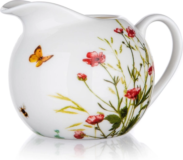 Ceramic milk jug 250 ml Meadow with floral motif
