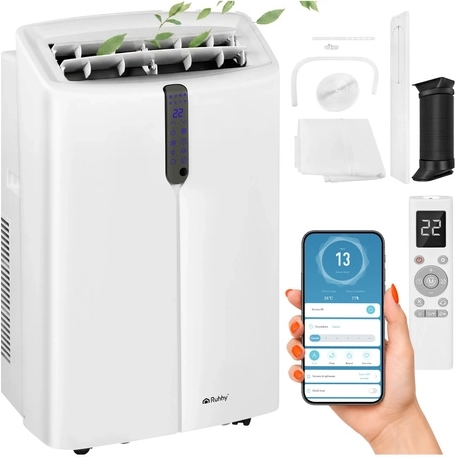 Climatizzatore portatile Ruhhy 3,5 kW Wi‑Fi 4 in 1 (raffrescamento/riscaldamento/deumidificazione/ventilazione) 12000 BTU