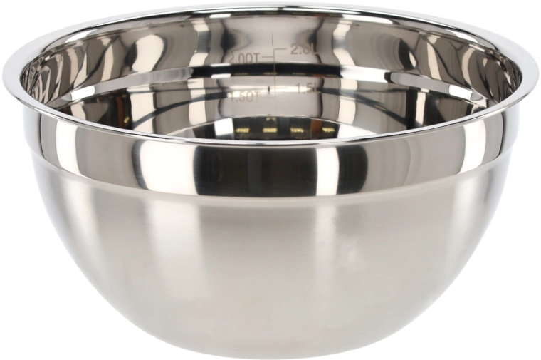 Ciotola in acciaio inox con misuratore interno 20 cm, 2,8 l con coperchio